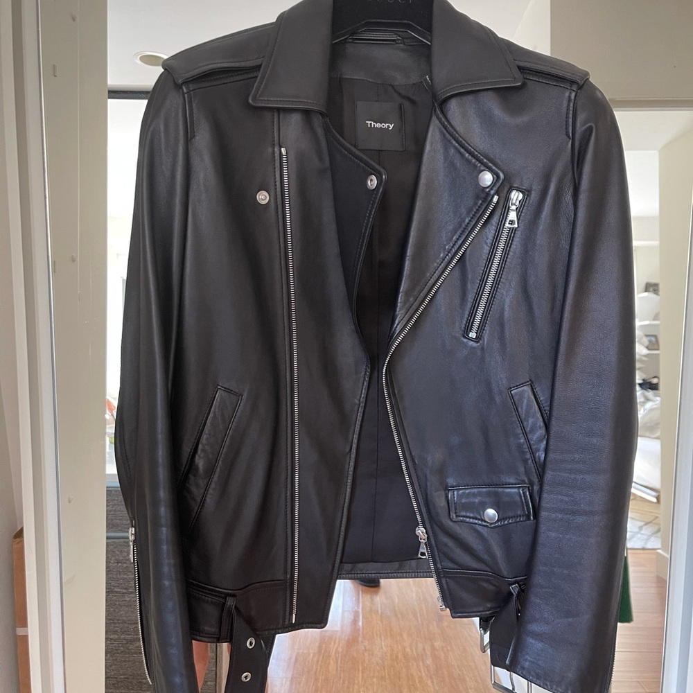 Theory Leather Biker Moto Jacket